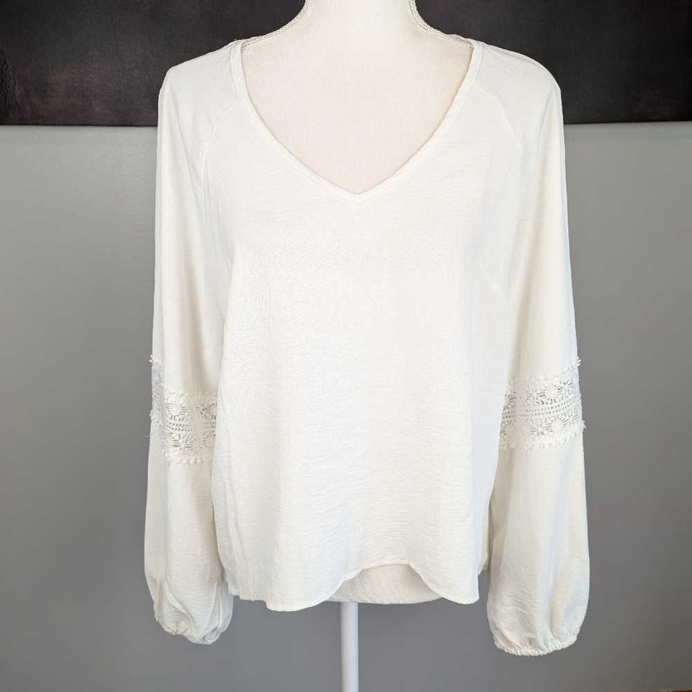 White long sleeve top